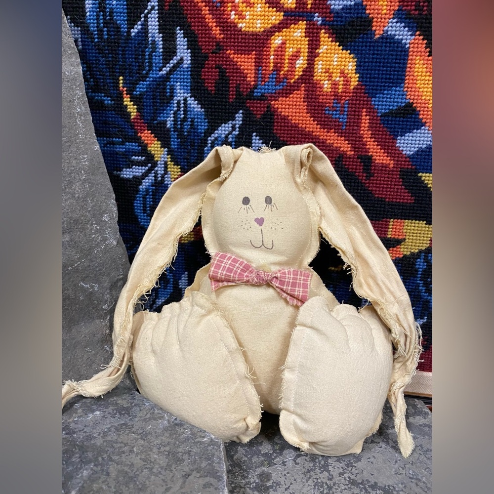 Handsewn Fabric Bunny Rabbit.